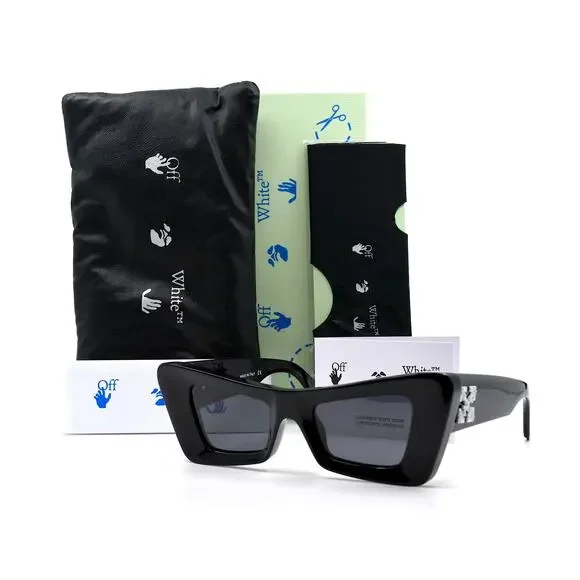 NEW! OFF-WHITE ACCRA OER1027 1007 BLACK GREY AUTHENTIC SUNGLASSES - Picture 3 of 13